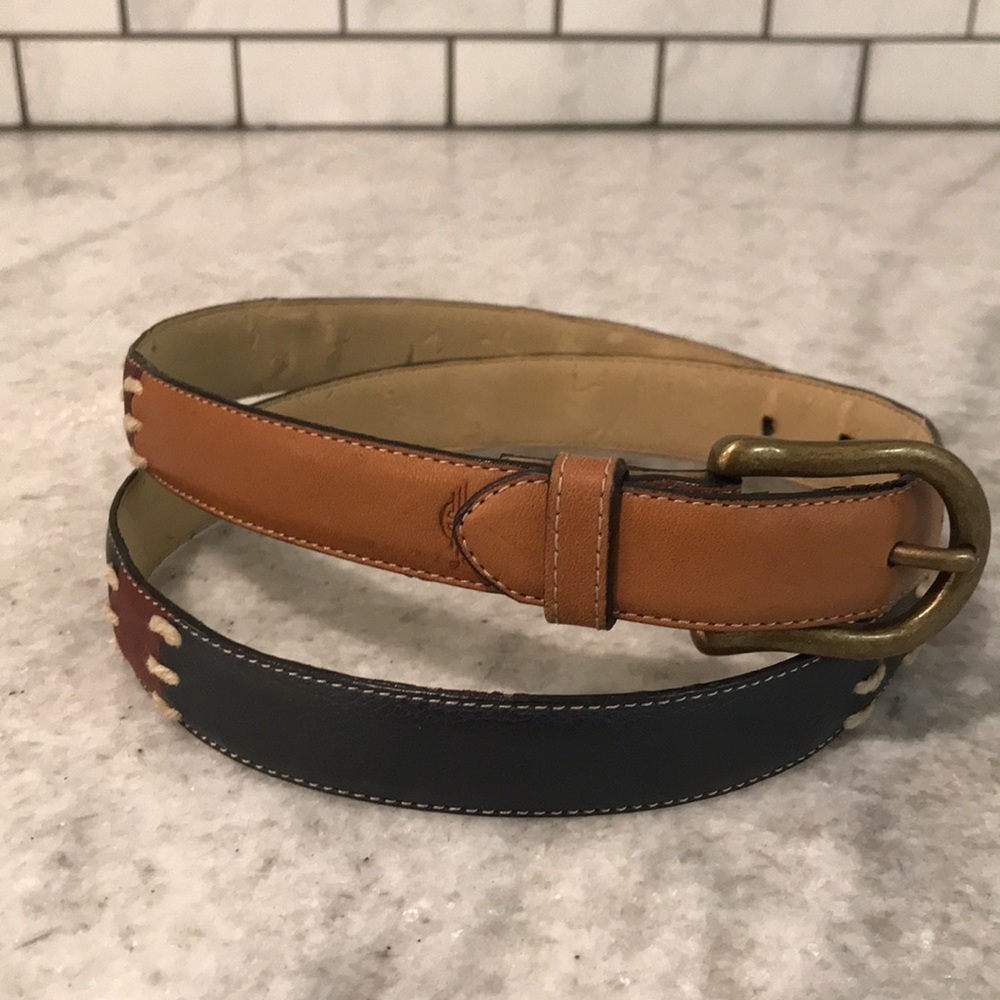Dockers Leather‎ Color Block Belt Mens Size XL Blue Brown Red